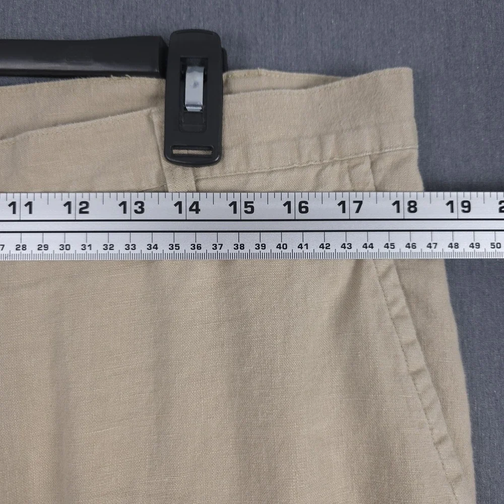 Jos A Bank Linen Pants Mens 38x30 (Fits 36x30) Khaki Flat Front Lightweight